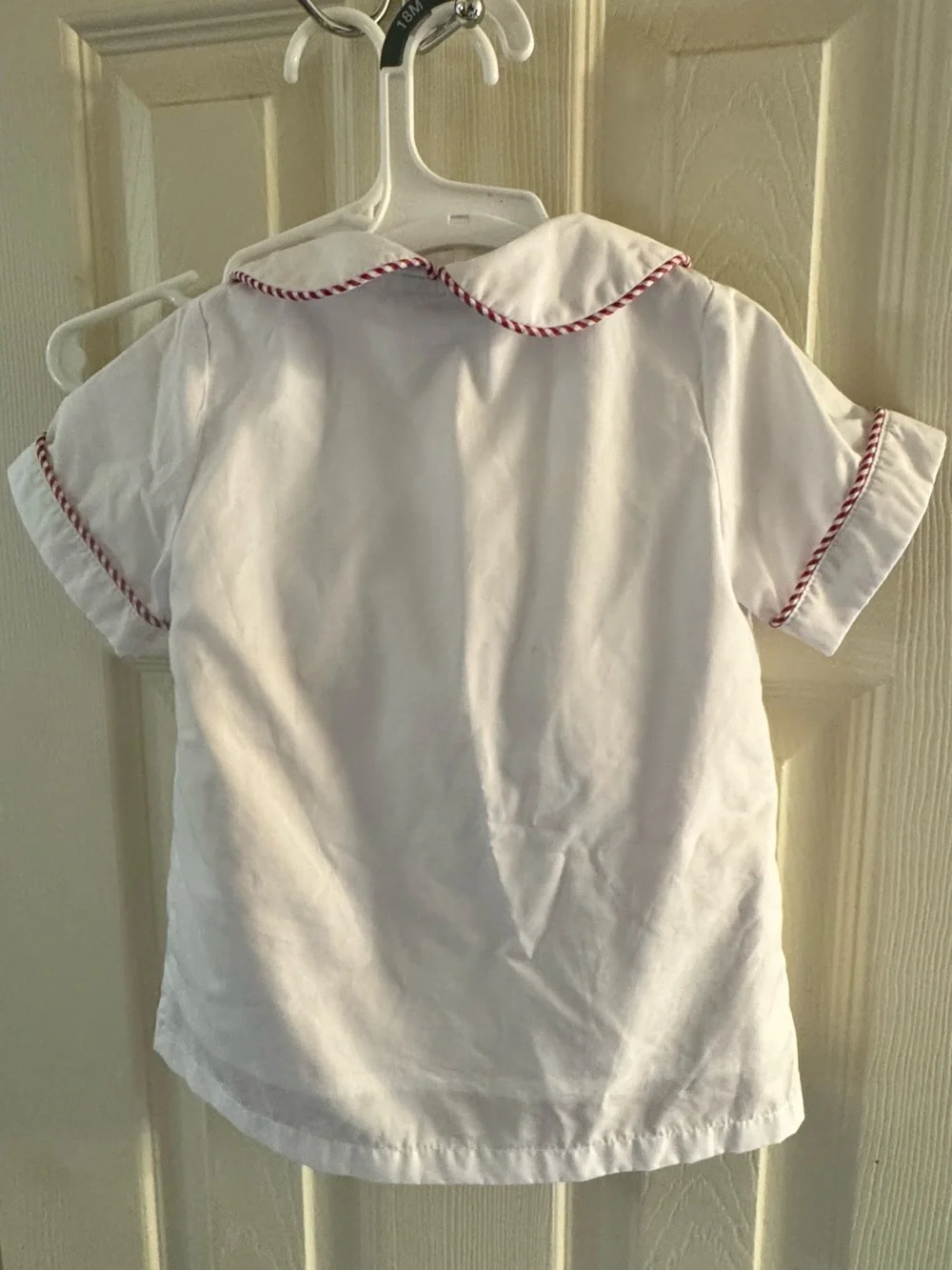 Children's Red Gingham Shorts Set with White Trim Shirt - The Yellow Door
